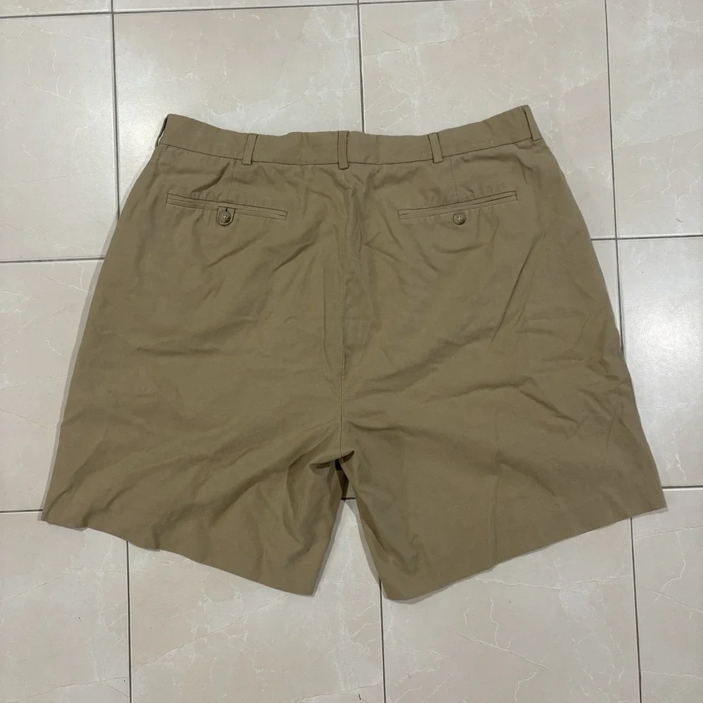 Vintage Polo Ralph Lauren Pleated Shorts Silk Blend Khaki Men's 38 Preppy Tyler
